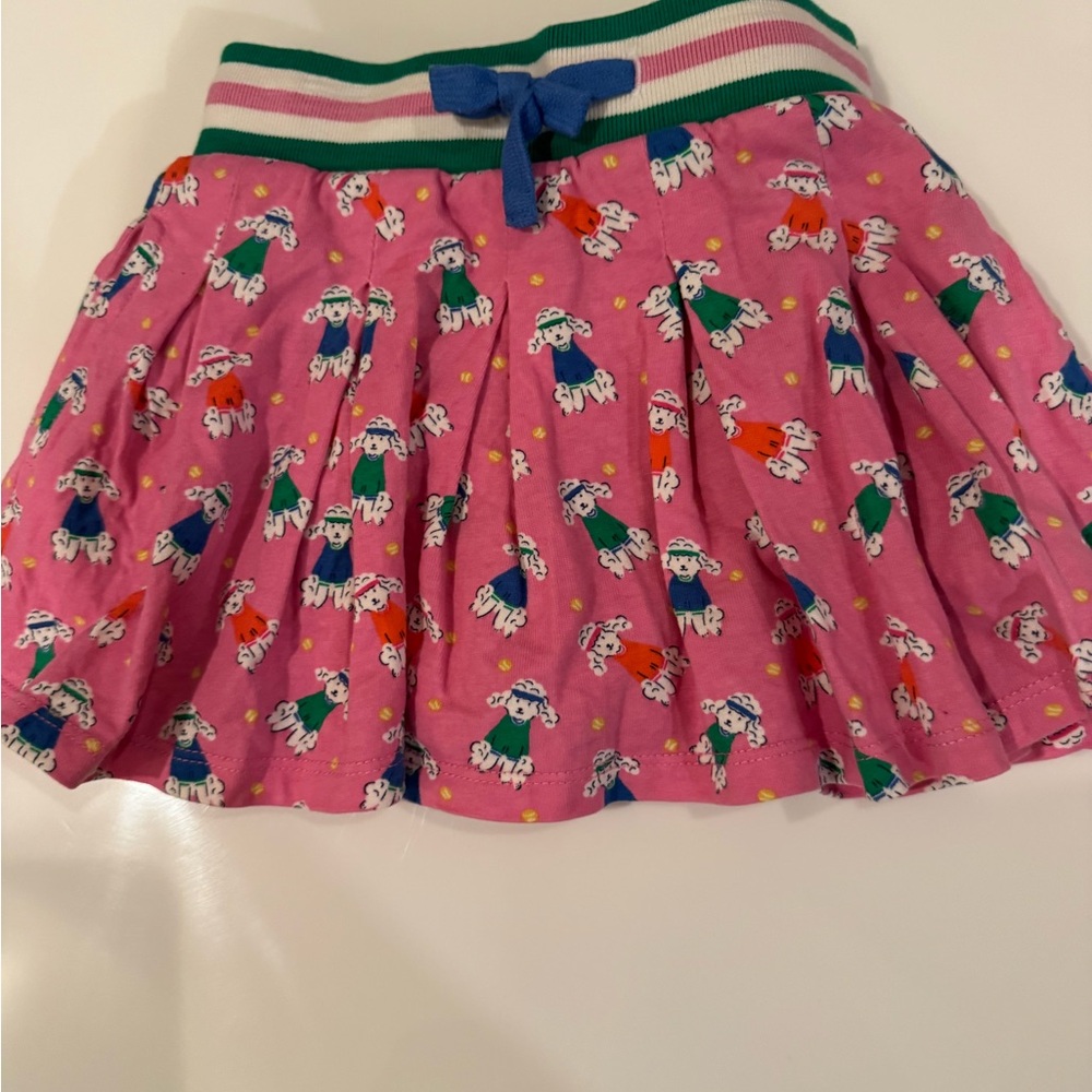 Mini Boden Pink Girls' Skort with Playful Dog Print
